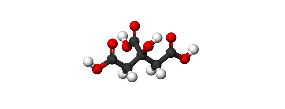 ساختار سه بعدی مولکولی سیتریک اسید