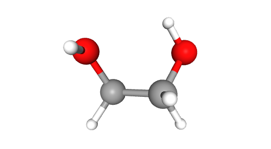 ساختار شیمیایی سه بعدی مونو اتیلن گلیکول